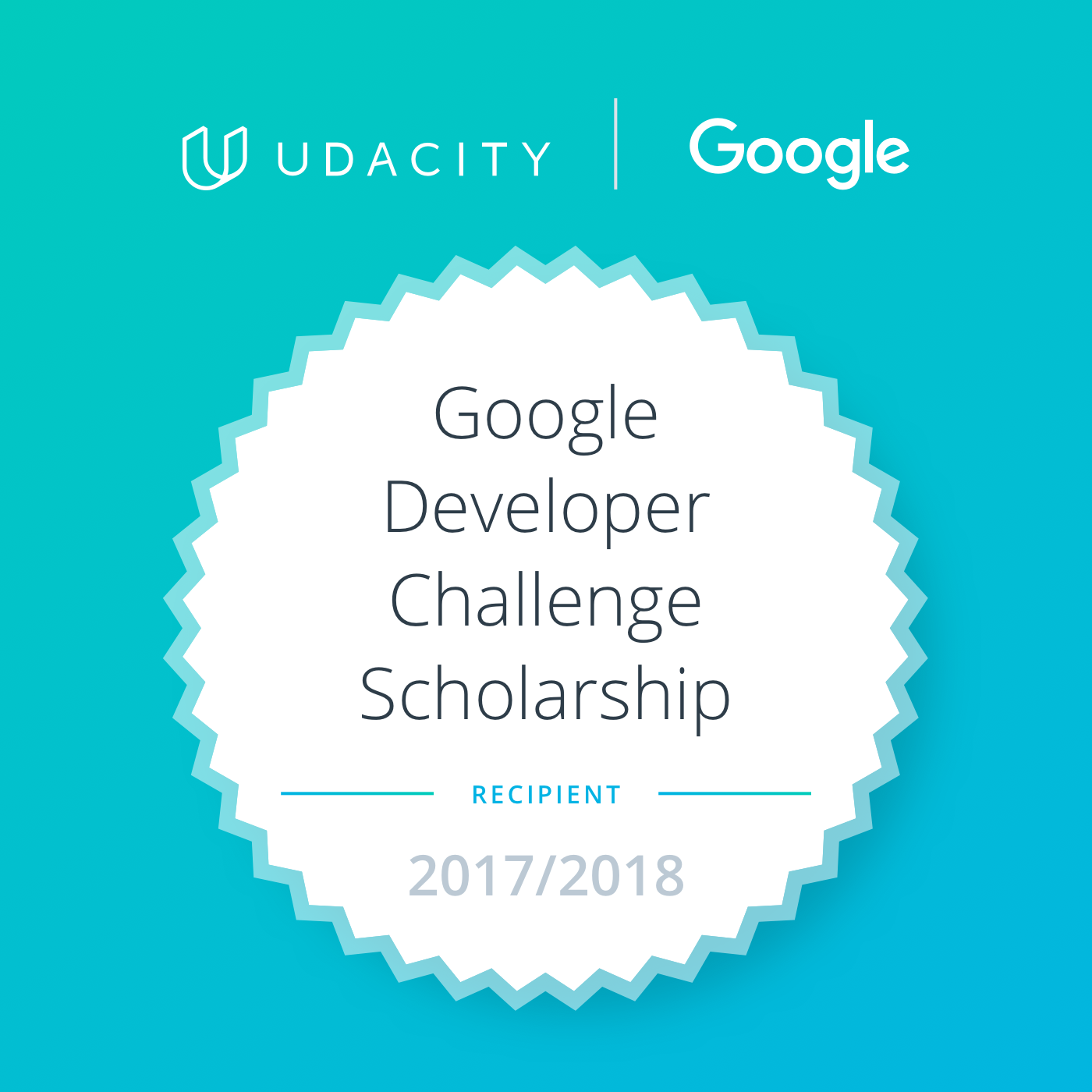 Google Cloud Developer Scholarship Recipient for 2017