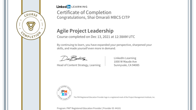2021-12-13–LinkedinLearning–Agile-Project-Leadership