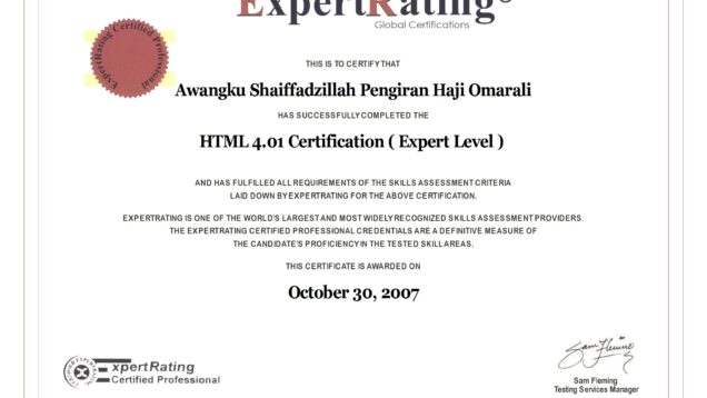 2007-10-30–ExpertRating–HTML401-Certification-ExpertLevel conv 1