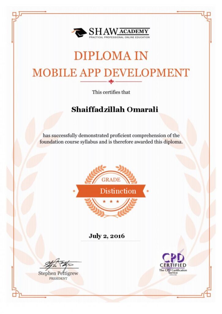 Diploma in Mobile App Development