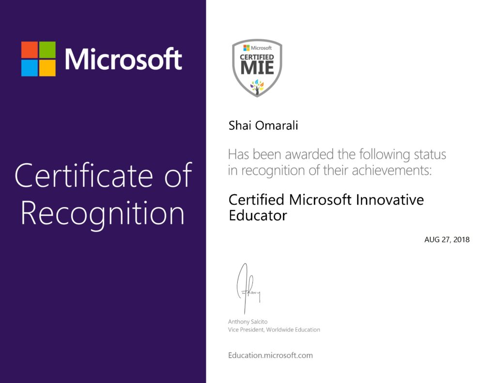Microsoft Certified Innovative Educator