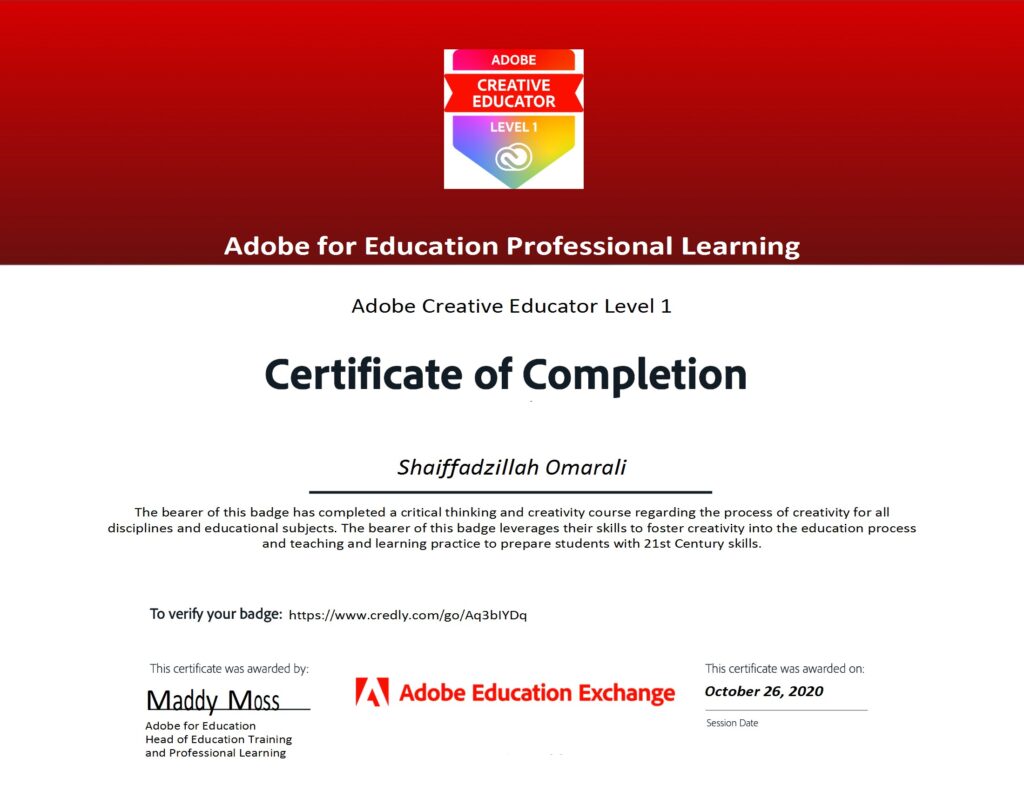Adobe Certified Educator (ACE) - Level 1