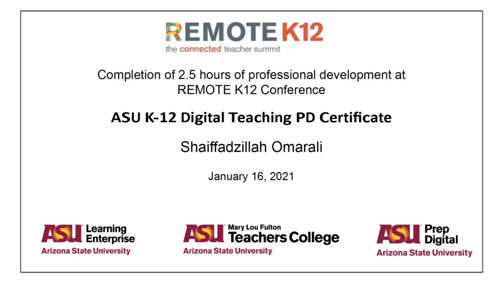 K-12 Digital Teaching Professional Development