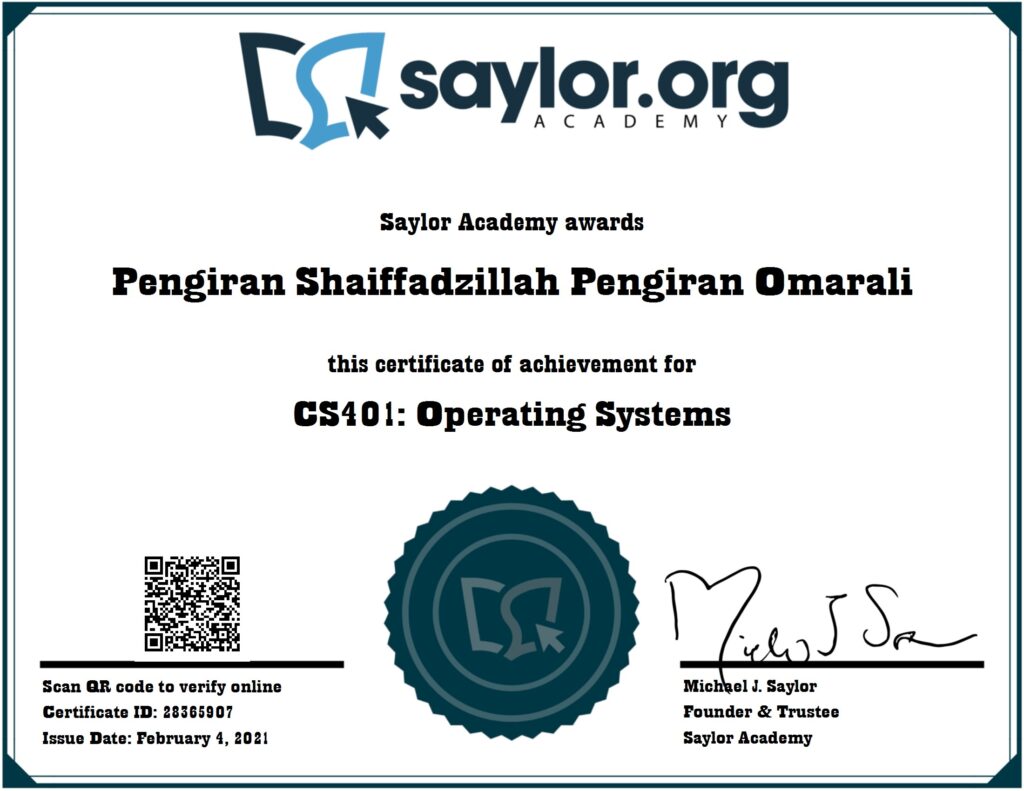 CS401 Operating Systems