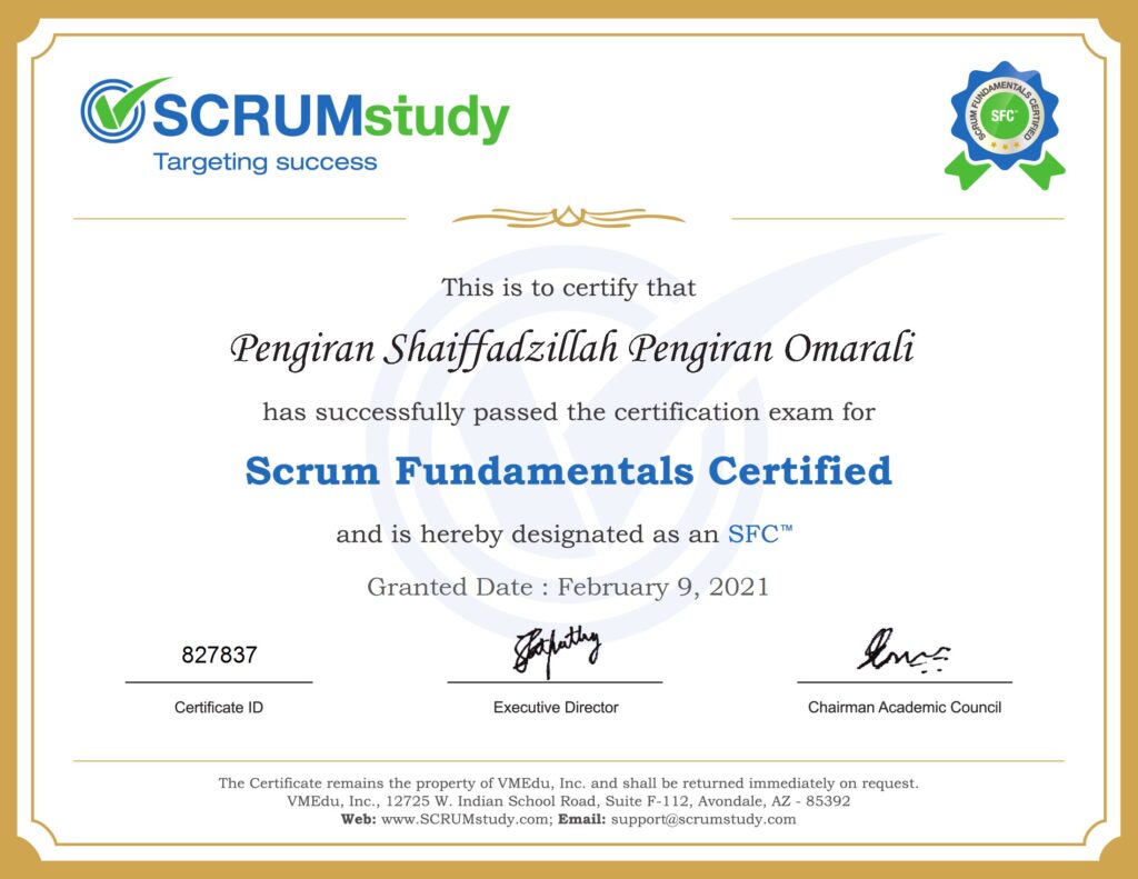 Scrum Fundamentals Certified (SFC)