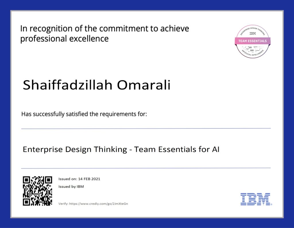 Enterprise Design Thinking - Team Essentials for AI