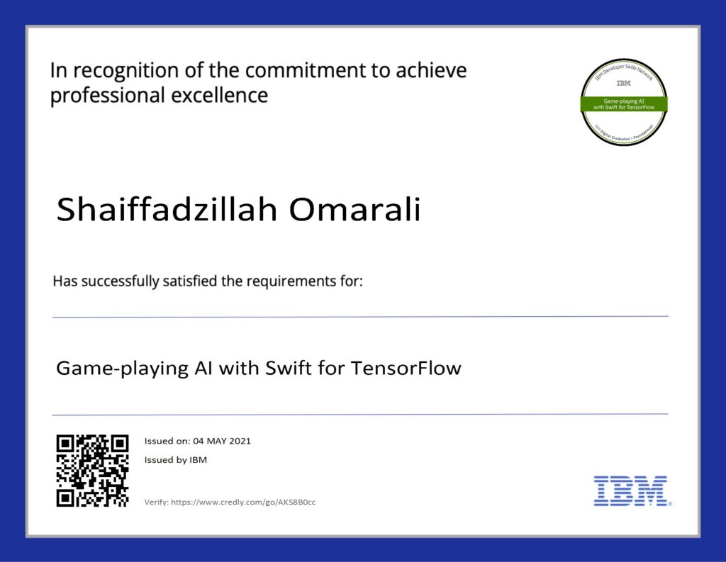 Game-playing AI with Swift for Tensorflow
