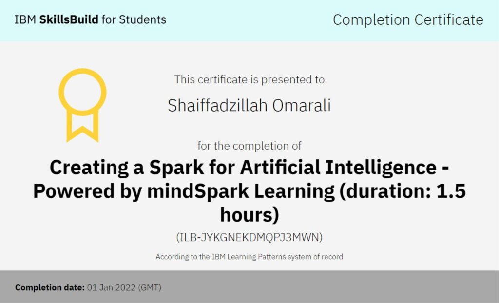 Creating a Spark for Artificial Intelligence