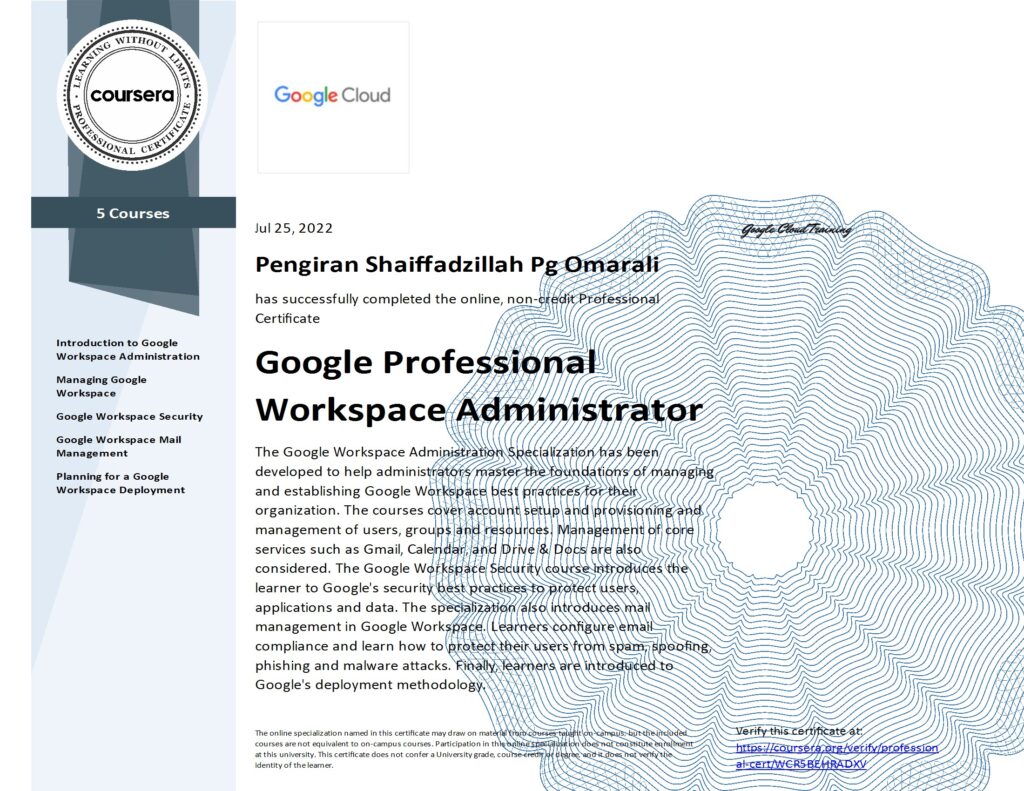 Google Professional Workspace Administrator