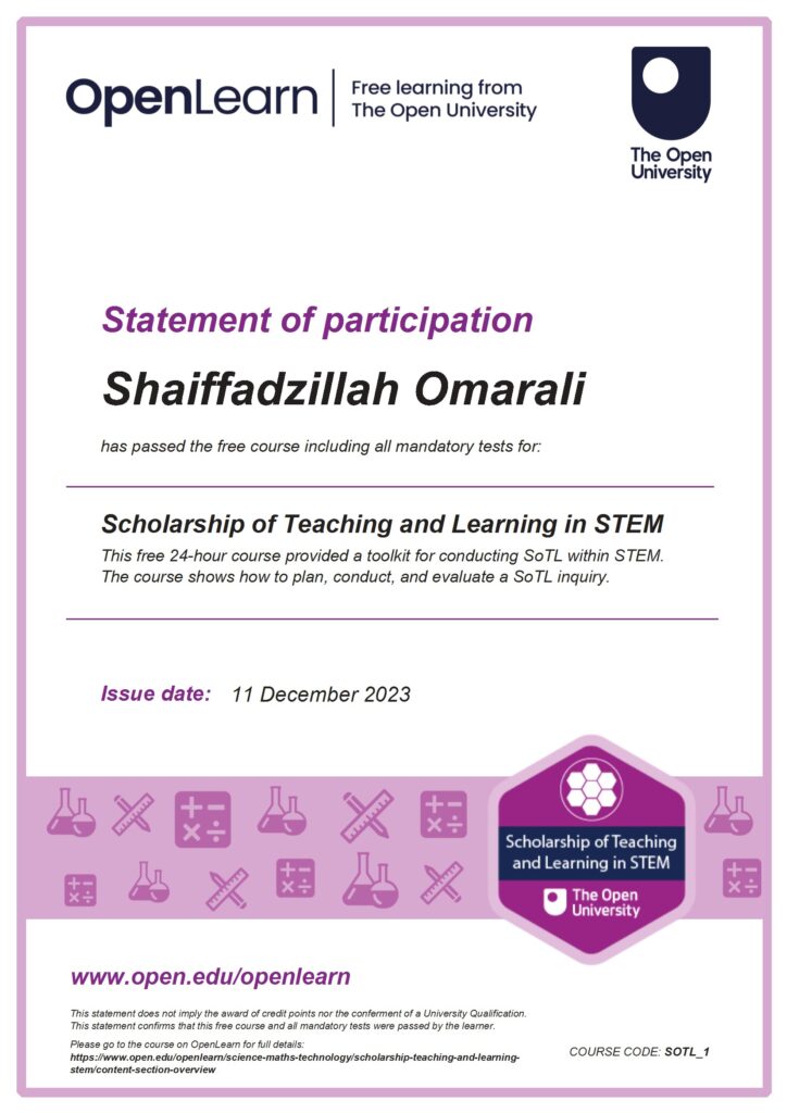 Scholarship of Teaching and Learning in STEM