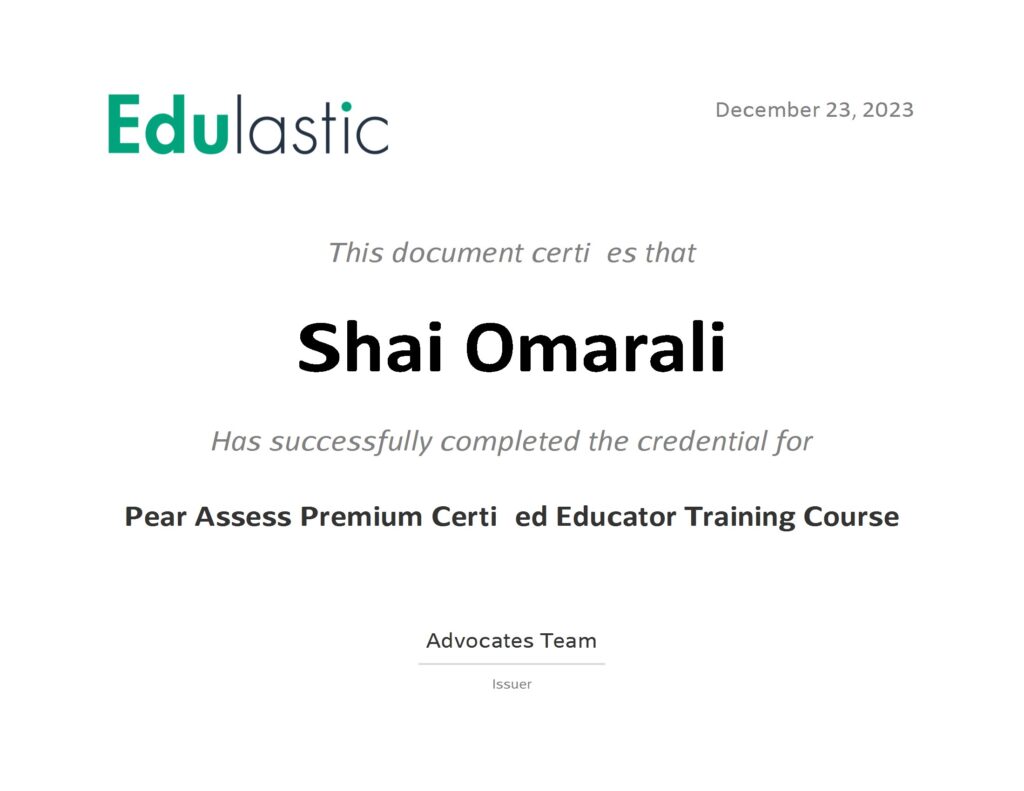 Edulastic Pear Assess Premium Certified Educator