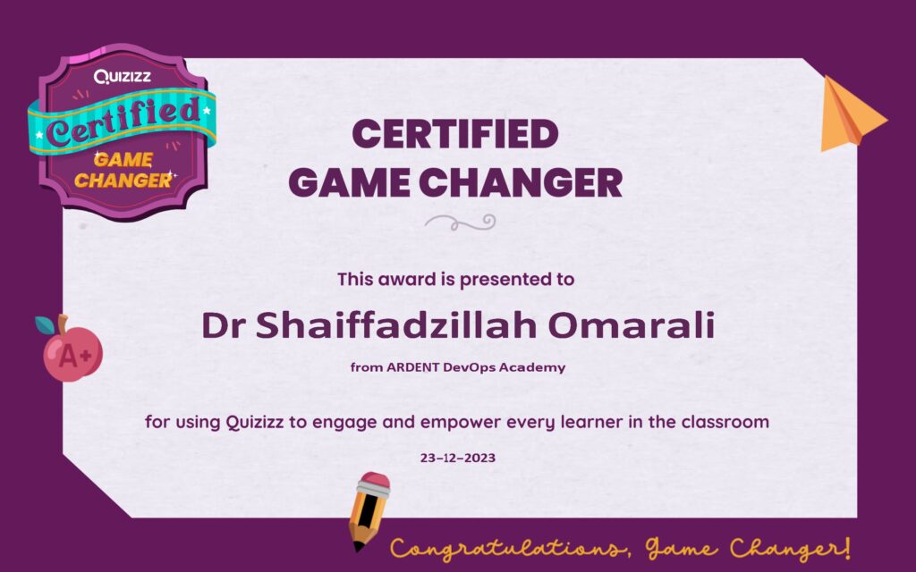 Quizzizz Certified Game Changer