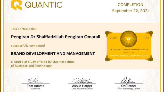 Pengiran Dr Shaiffadzillah Pengiran Omarali-BRAND DEVELOPMENT AND MANAGEMENT-Certificate conv 1