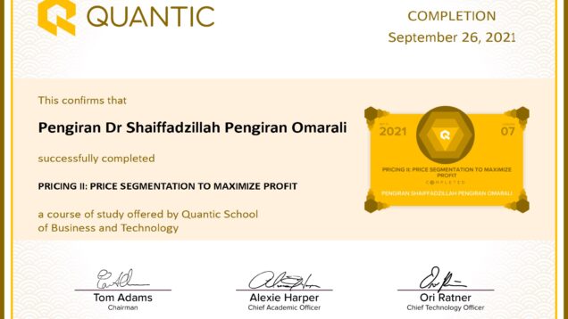 Pengiran Dr Shaiffadzillah Pengiran Omarali-PRICING II_ PRICE SEGMENTATION TO MAXIMIZE PROFIT-Certificate conv 1