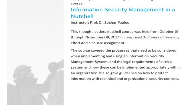 2017-11-00–openSAP–Information-Security-Management-in-a-Nutshell