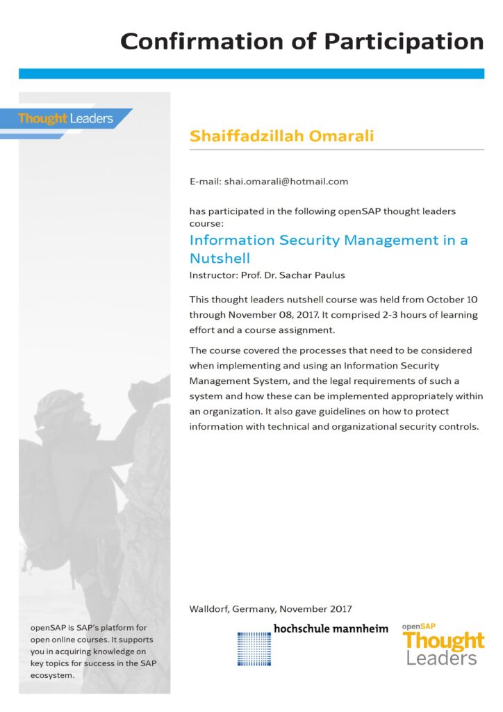 Information Security Management in a Nutshell