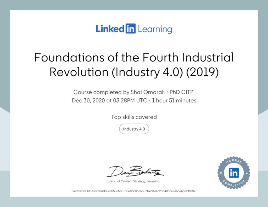 Foundations of the 4th Industrial Revolution