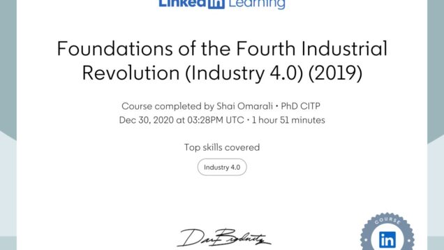 2020-12-30–LinkedinLearning–Foundations-of-the-4th-Industrial-Revolution