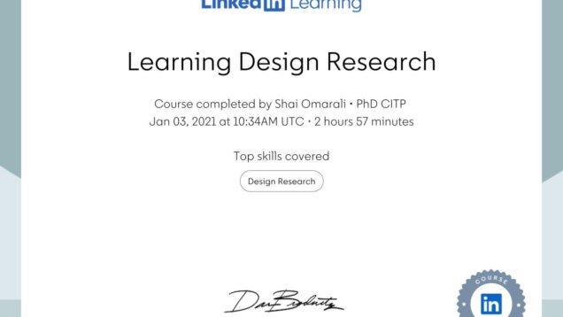 2021-01-03–LinkedinLearning–Learning-Design-Research