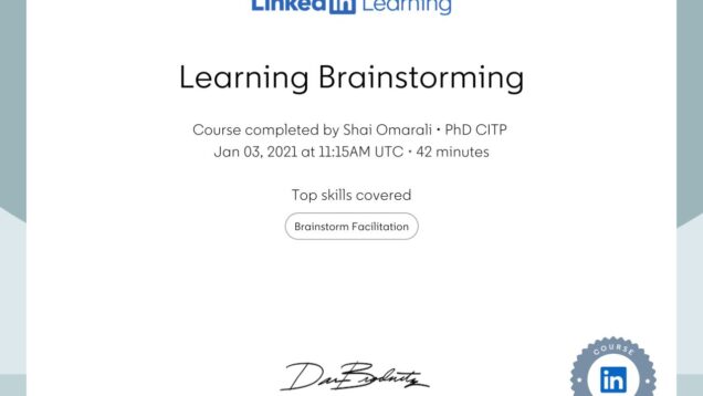 2021-01-03–LinkedinLearning–Learning-brainstrorming