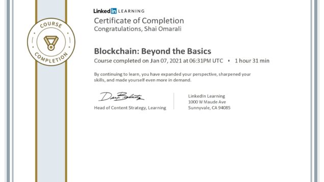 2021-01-07–LinkedInLearning–Blockchain-Beyond-the-Basics