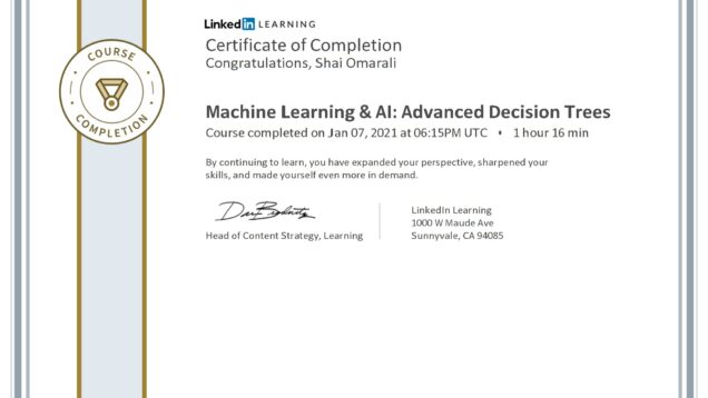 2021-01-07–LinkedinLearning–Machine-Learning-and-AI-Advanced-Decision-Trees