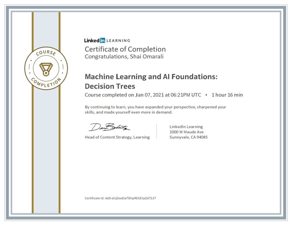 Machine Learning and AI Foundations: Decision Trees