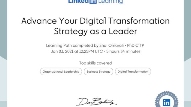 2021-01-30–LinkedinLearning–Advance-Your-Digital-Transformation-Strategy-as-a-Leader