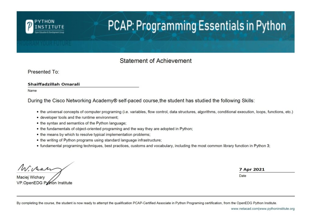 PCAP: Programming Essentials in Python