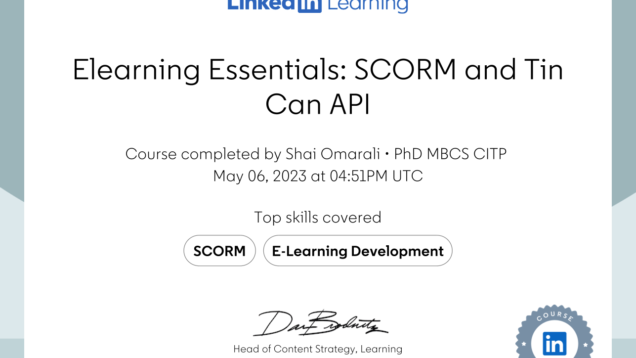 2023-05-06–LinkedinLearning–Elearning-Essentials-SCORM-and-TinCan-API