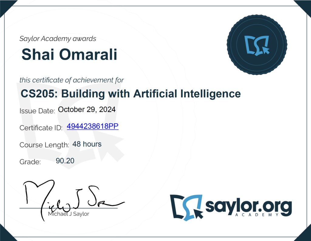 CS205 : Building with A.I.