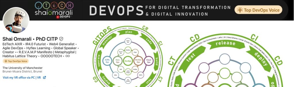 This is my 4th Top Voice badge awarded by the LinkedIn Community. This time the award is on Digital Transformation for my part in elaborating and visualizing to the community on the complementary importance of digital innovation and digital transformation by means of the agile DevOps practice.

Personally (and from professional networks), my two most monumental advocacies of the term Digital Transformation via my white-blue inrticate documentation, and the socialization of the term Digital Transformation. [ ... ]
